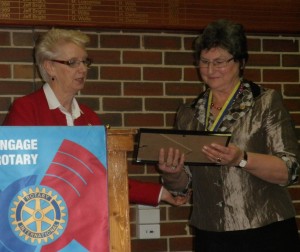 DGE Julie Presents Pres. Heather with a Presidential Citation